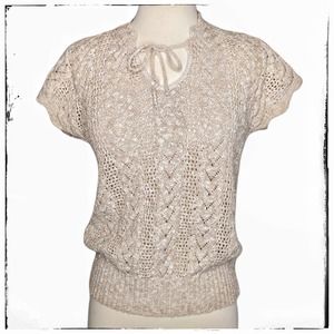 Vintage 80's Lightweight Pullover Flutter Sleeve Boho Sweater Size Small